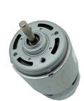 Straight Up Heavy Duty 42Mm Dc Motor Featuring Twin Ball Bearings For Blazing High Speed Performance showing top view of the metal housing.