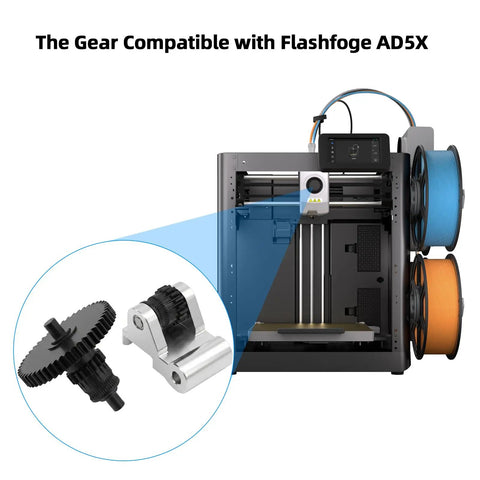 Extruder Gear Assembly Replacement For Flashforge AD5X Direct Drive Hotend Nano-Coated CNC Skeletonized POM Gears Quick Install Upgrade