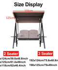 Waterproof Outdoor Swing Canopy Replacement For 2 To 3 Seater Universal Patio Cover Khaki 79x49 Inches size display
