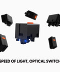Next Level Wireless Gaming Mouse Dropping Beast Mode Accuracy With Raised Rear Hump And Slim Waist Profile Engineered For Tight Claw Grips Zero Latency Fire Speed Solid Build For Rig Use Medium Black featuring optical switches with blue lighting.