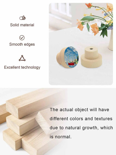 Sweet 1.4 Inch Solid Beechwood Cabinet Knobs And Top Shelf Wooden Drawer Pulls Featuring A Knockout Coastal Sky Design.
