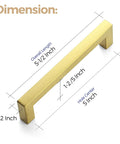 No Drama Makeover With Heavy Duty Brushed Brass Square Cabinet Handles And Drawer Pulls In A Solid 30 Piece Set Featuring Easy 5 Inch Center To Center Spacing For Effortless Home Glow Ups, 5-1/2 inch brass pull.