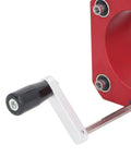 Rock Solid Router Lift Base Built With Premium Aluminum Alloy And Stainless Steel table raising rig handle detail.