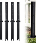 Heavy Duty H Frame Fence Post Stabilizer Kit For Straightening Leaning Wood Fence Posts Without Any Drama While Keeping Residential Yards And Decks Level And Secure Today, black steel brackets.