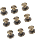 Flat Head Copper Screws And Nuts Rivet Set For Leather Crafting, Brass 8mm Decorative Studs, 20 Pc Anti Rust Fasteners in a group display