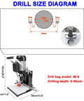 No Fuss Cordless Hinge Drilling Machine For Serious Woodworking And Cabinet Jobs With Quick Depth Tweaks and Single Button Operation Works Like A Charm Built Tough For Daily Grind; drill size diagrams and measurements.
