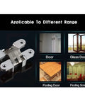 Bombproof Invisible Hinges For Doors And Cabinets 3O4 Stainless Steel Folding Design Hardware for various door types.
