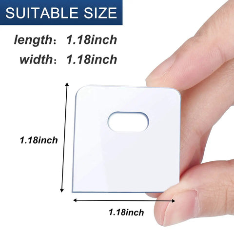 Badass Vertical Blind Repair Tabs Kit, 30 Sets Super Clear Replacement Parts With Alcohol Wipes, Universal Fit. 1.18 inch replacement clip shown.