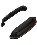 10 Pack 3 3 4 Inch Cup Pulls Oil Rubbed Bronze Cabinet Handles Zinc Alloy Heavy Duty Kitchen Island Drawer Hardware close-up