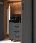 Wardrobe with handles, featuring 15 Pack Self Stick Push Pull Cabinet Handles Black ABS Plastic For Cabinets Doors Windows