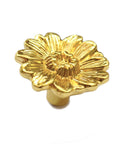Vintage Gold Round Drawer Knob with Victorian Floral Pattern Black Accent, zinc construction, perfect for dresser or cabinet furniture.