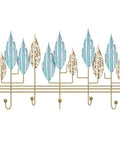 Rock Solid Wall Mounted Coat Rack With Heavy Duty Iron Hooks For Entryway And Mudroom Storage, decorative design with colorful leaves.