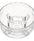 Heavy Duty Detector Removal Head Replacement Bowl For Smoke Alarm Base, clear plastic, internal locking slots.