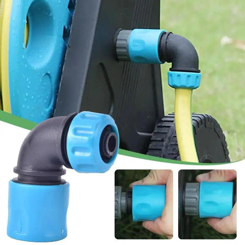 One Half Inch Garden Water Connector Quick Connect Fittings Set For Hoses And Irrigation Elbow Joints Durable Pipe Adapters For Faucets And Hoses No Fuss Easy Snap On Fits One Half Inch And Three Quarter Inch 3 Pack, blue elbow hose adapter