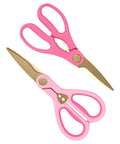All Purpose Kitchen Shears 2 Piece Set With Premium Stainless Steel Blades And Soft Grip Handles In Pink For Cutting Meat Poultry Fish Pizza Cardboard String And Kitchen Packaging. Pink 2-piece kitchen shears set with stainless steel blades and soft-grip handles.