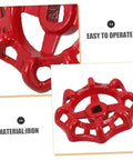 Close-up of Two Pack Cast Iron Valve Handle Replacement Handwheel For Outdoor Faucets, Heavy Duty Water Shutoff Kit, 57mm diameter