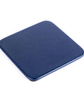 Single coaster from Navy Blue Leatherette Square Coaster Set Four Piece For Office Desk Decor Luxury Leather Look Without The Price Tag Durable Coasters With Fine Stitching For Executive Tables