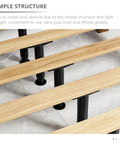 2 Pack Adjustable Bed Frame Support Legs with heavy duty metal bases shown under wooden slats on light floor surface.