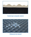 Solid Sound Dampening Egg Crate Foam Roll With Heavy Duty Adhesive Backing Top Shelf Acoustic Wall Panels For Home Studio Upgrade and Instant Noise Block Zero Echo Hassle Design, showing double-layer composite and waterproof properties.