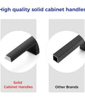 Drop Dead Gorgeous Matte Black Cabinet Pulls For Modern Kitchen Drawers And Bathroom Vanities 15 Pack 5 Inch Hole Spacing Heavy Metal Handle Set No Sweat Setup with solid build quality showcased.