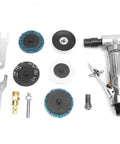 90 Degree Pneumatic Angle Die Grinder Cranking At 20000 Rpm With 2 Inch Grinding Disc for tight corners tool with accessories.