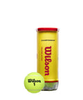 Pro Grade Tennis Balls With Extra Duty Felt And Usta Itf Approval For Hard Court Play In A Three Ball Case showing a yellow can and single bright ball.