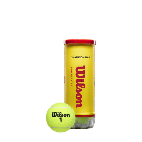 Pro Grade Tennis Balls With Extra Duty Felt And Usta Itf Approval For Hard Court Play In A Three Ball Case showing a yellow can and single bright ball.