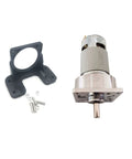 775 DC Gear Motor with Hella 80kg.cm Torque and Smooth 5 to 500Rpm Control, 12V 24V Compatible motor with mounting bracket and screws.