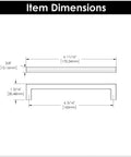 Dimensions of Solid Core Cabinet Pulls 10 Pack Matte Black Handles For Doors And Dressers showing lengths and widths.