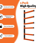 Image of 2 Pack Lumber Rack Wood Organizer and Wall Mount Shelf System with 3 Levels Heavy Duty Orange Metal Storage Racks for Indoor Outdoor Use Built To Last Holds Up To 600 Lbs Per Shelf