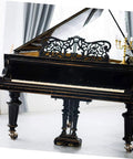 Built Different Vintage Brass Plate Casters For Furniture With Locking Brakes Swivel Rollers Four Pack on a grand piano.