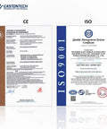 CE and ISO certification documents for heavy duty cable prep machine confirming quality standards.