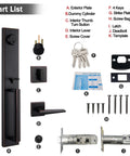 Part list for Oil Rubbed Bronze Front Door Handleset With Knob And Reversible Entrance Handle for Right or Left Handed Doors