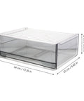 Total Breeze Pet Underwear Drawer Organizer Bin Non Slip Stackable Closet Storage Box Keeps Lingerie Neat And Portable Dresser Dividers Wear Resistant Everyday Essential, grey PET storage bin dimensions 34x25x12 cm.