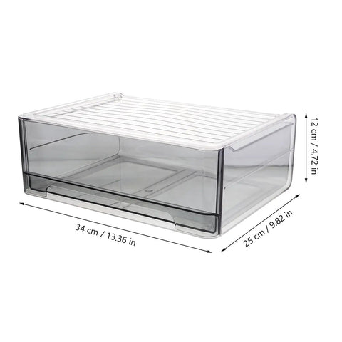 Total Breeze Pet Underwear Drawer Organizer Bin Non Slip Stackable Closet Storage Box Keeps Lingerie Neat And Portable Dresser Dividers Wear Resistant Everyday Essential, grey PET storage bin dimensions 34x25x12 cm.