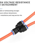 Push To Connect Hose Fittings Kit For Air Water Oil Lines Y and W Shaped Connectors with high voltage resistance and orange hoses