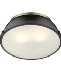 Duncan 14 Inch Two Light Flush Mount Ceiling Light Damp Rated Vintage Inspired Fixture for Living Room Kitchen Hallway