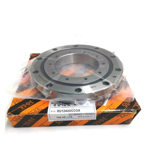 Built Like A Tank Cross Roller Slewing Bearing RU42 RU42UU RU42UUC0 RU42UCC0 for Robot Arms and CNC Rotary Tables on packaging.