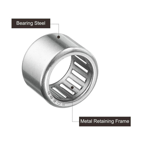 10 Pack Hk1816 One Way Needle Roller Clutch Bearing Rock Solid Chrome Steel Thrust Bearing showing metal retaining frame and bearing steel.