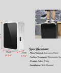 Rock Solid Wall Mount EV Charger Cable Organizer Box shown from side for dimensions, made of galvanized steel, wall mounted.