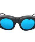 Pro Grade Od6 Plus Infrared Laser Safety Glasses And Goggles built tough, black frame with blue lenses for heavy duty protection.