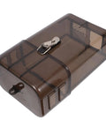 Built Tough Weatherproof Connector Box For Outdoor EV Chargers Drip Free Plug Socket Guard in brown plastic housing.