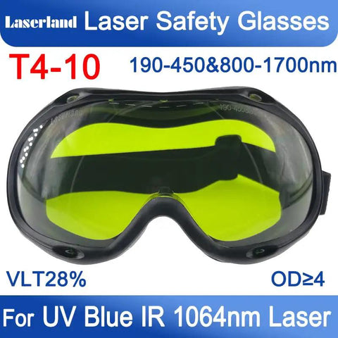 Heavy Duty Laser Safety Glasses With OD5 Multi Wave Protection For Cutting Engraving And Welding, featuring large lens and protective frame.