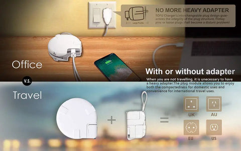Power Station Traveler Bundle With Universal Travel Adapter, USB Charger, And Power Strip for office and travel use