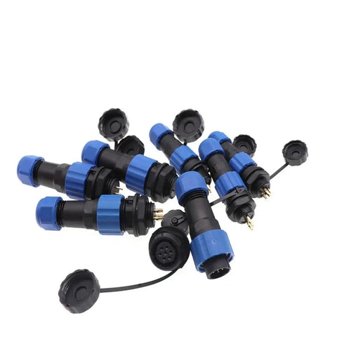 Beefy Waterproof IP68 Panel Mount 6 Pin Electrical Connector Kit With Back Nut SP13 SP16 SP17 SP20 SP21 10 Sets heavy duty connectors