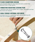 Twelve Pack Heavy Duty 1/4-20 By 3-1/2 Inch Flat Head Hex Socket Cap Screws paired with barrel nuts used for tight wood assembly.