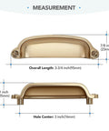 Slick Champagne Bronze Cabinet Pulls With Three Inch Handle Center Solid Zinc Alloy Cup Handles For Kitchen Drawer Refresh measurements