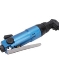 9000 RPM Right Angle Pneumatic Air Grinder With Self Locking Collet For Glass And Ceramics, blue metal housing, compact tool design.