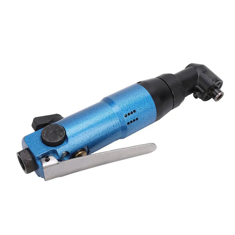 9000 RPM Right Angle Pneumatic Air Grinder With Self Locking Collet For Glass And Ceramics, blue metal housing, compact tool design.