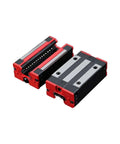 Smokin Hot High Precision Linear Guide Rail Kit With 4 Pcs Hgh Slides And Blocks For Smooth CNC And Router Motion Low Friction Durable Steel Build Easy Install No Gimmicks Here, red and black HGH linear blocks